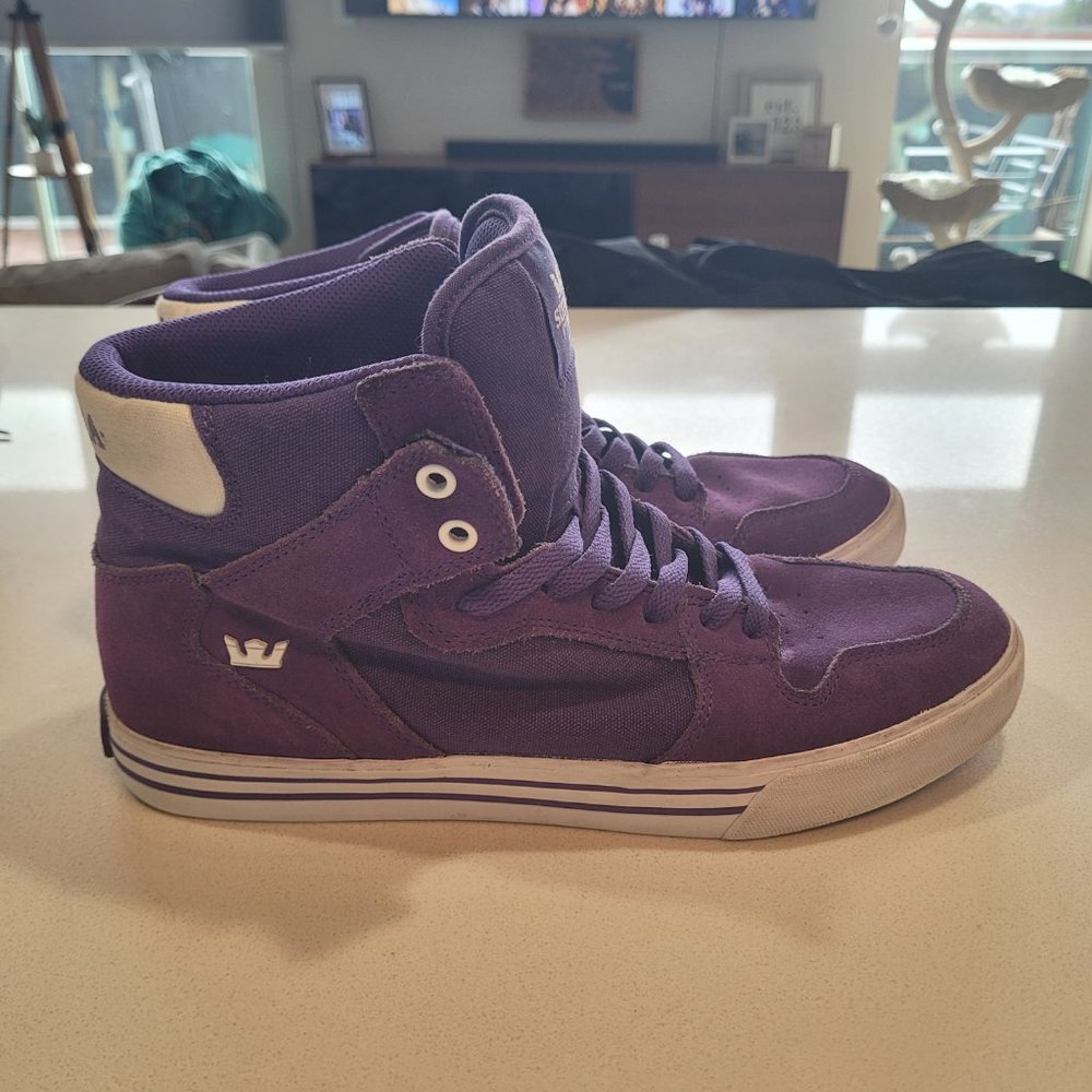 Men's Purple Vaider Suede High Top